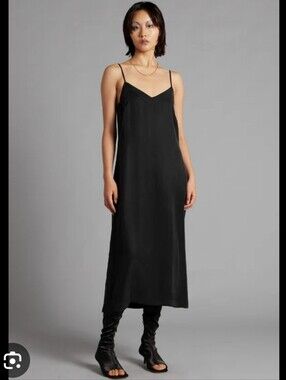 Nique Black Glider Midi Slip Dress. Size 10
